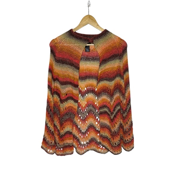 NEW Anna Sui Ombré Hand Crochet Poncho in Rainbow OS - Picture 5 of 12